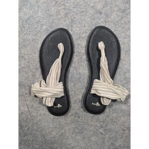 Sanuk Yoga Beige Natural Sling Strap Flat Light Thong Sandals Size 9